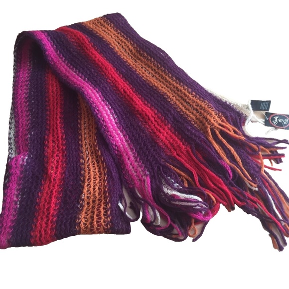 3 For $15  (NWT) Made of Me Women's Multi-Colored Fringed Long Scarf One Size - Picture 2 of 7